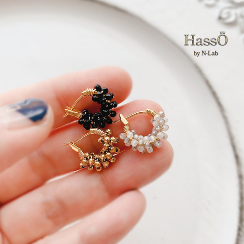 天然石* ちいさな つぶつぶ フープピアス ピアス(フープ 天然石* ちいさな つぶつぶ フープピアス ピアス(フープ