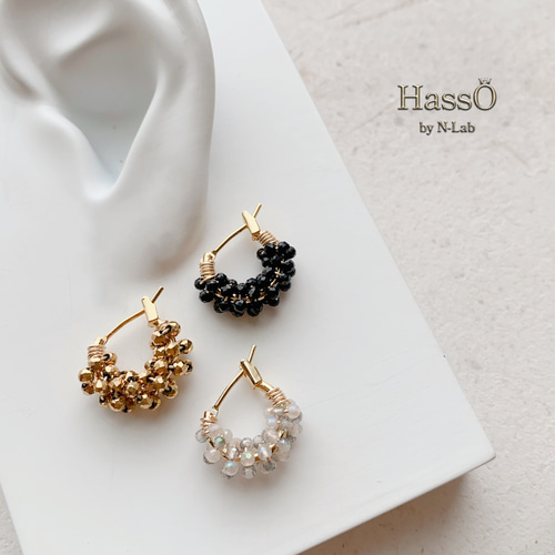 天然石* ちいさな つぶつぶ フープピアス ピアス(フープ 天然石* ちいさな つぶつぶ フープピアス ピアス(フープ