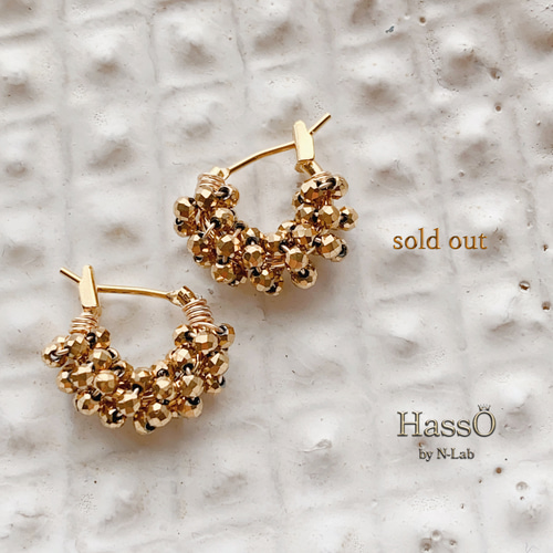 天然石* ちいさな つぶつぶ フープピアス ピアス（フープ