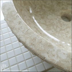 天然大理石 洗面ボウル IV45cm03 ウォッシュボウル 手洗い鉢 手洗器 洗面器 手洗いボウル 洗面用品 マーブル 6枚目の画像