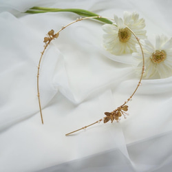 gold petit  flower & baroque pearl headdress 6枚目の画像