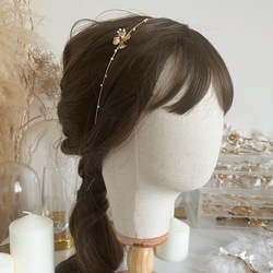 gold petit  flower & baroque pearl headdress 8枚目の画像