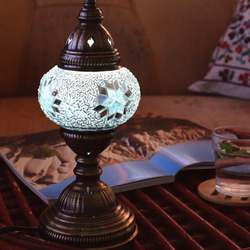 Turkish Mosaic lamp[Desk type]SMALL-White *Free shipping 第1張的照片