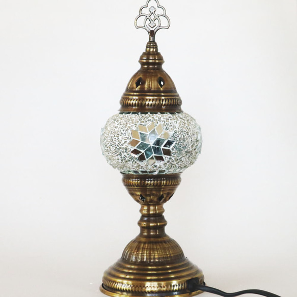 Turkish Mosaic lamp[Desk type]SMALL-White *Free shipping 第3張的照片