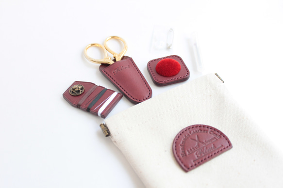 本革裁縫道具と帆布ポーチセット ポーチ Filmi 通販 16448390｜Creema