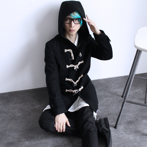 麻紐×トグルボタン留めウールダッフルコート コート albino 通販