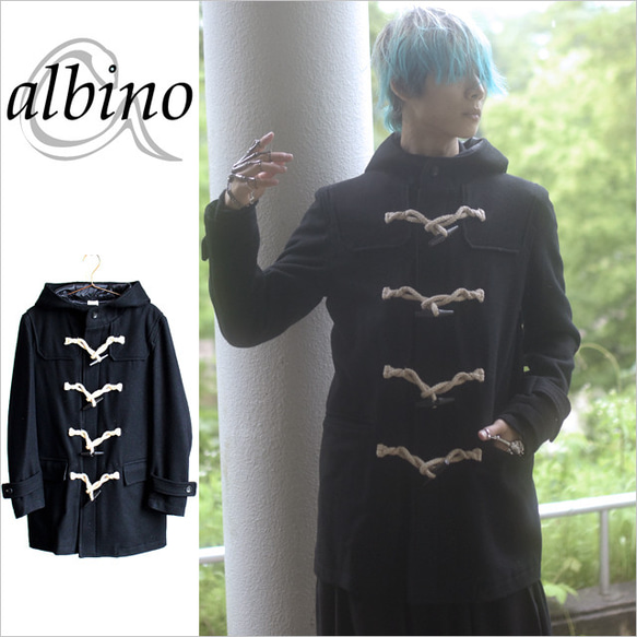 麻紐×トグルボタン留めウールダッフルコート コート albino 通販 麻紐×トグルボタン留めウールダッフルコート コート albino 通販