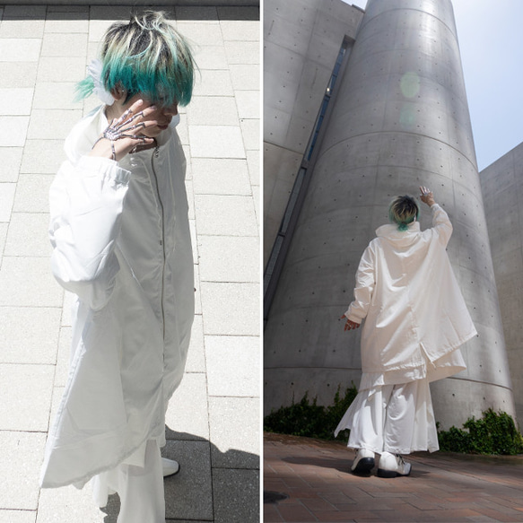 カッパ型ラグランスリーブワイドモッズコート FREEサイズ