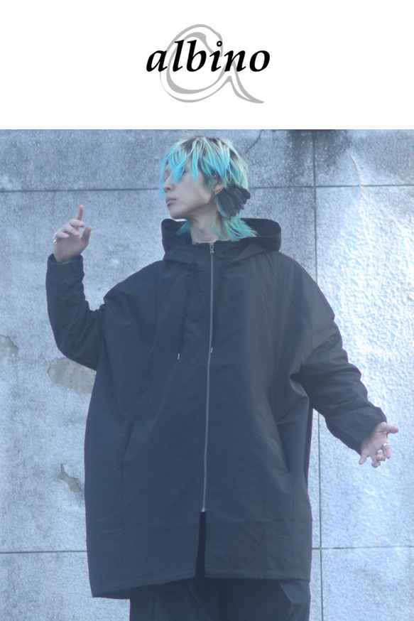 カッパ型ラグランスリーブワイドモッズコート ファッション コート・ジャケット D1368965930(10450円)