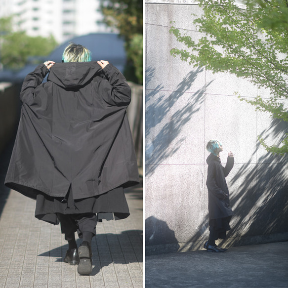 カッパ型ラグランスリーブワイドモッズコート ファッション コート・ジャケット D1368965930(10450円)