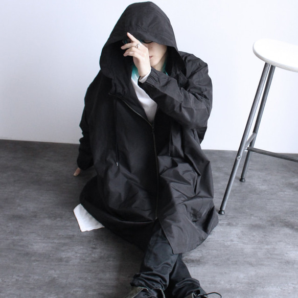 カッパ型ラグランスリーブワイドモッズコート ファッション コート・ジャケット D1368965930(10450円)