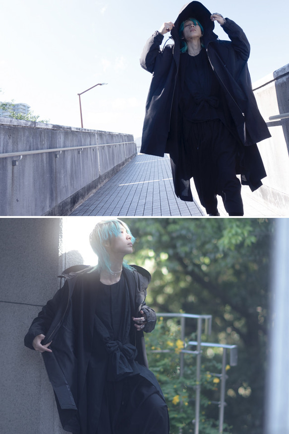 カッパ型ラグランスリーブワイドモッズコート ファッション コート・ジャケット D1368965930(10450円)