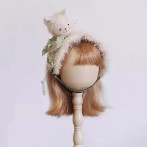 ドール用 ヘアバンド 可愛い動物 猫 テディベア ロシアモヘア ブライス