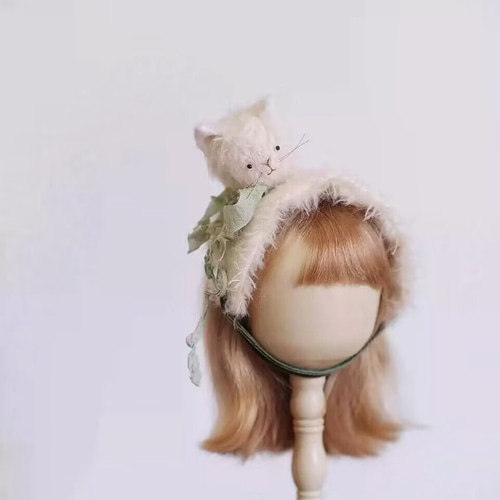 ドール用 ヘアバンド 可愛い動物 猫 テディベア ロシアモヘア ブライス