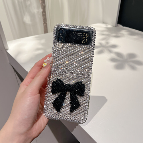 キラキラ Galaxy Z Flip 7 6 5 4 3 ケース ラインストーン 立体リボン