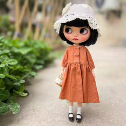 ドール服 ブライス服 綿 ワンピース 2点セット ドール アウトフィット  