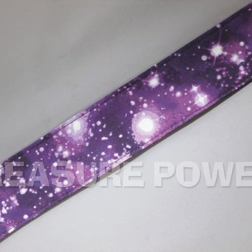 星が輝く宇宙柄の可愛いギターストラップ/パープル 新品