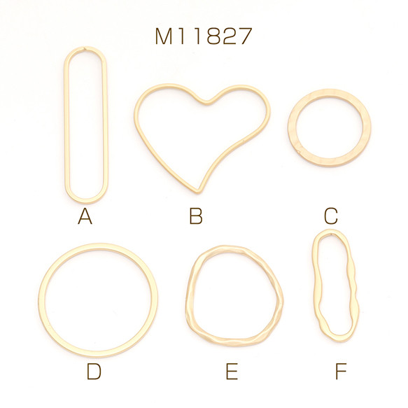 M11827-E   10個  高品質メタルフレームチャーム マットライトゴールド   （10ヶ） 1枚目の画像