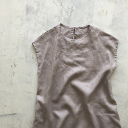 【晩夏SALE】１枚あると嬉しいノースリーブワンピース　gray frenchlinen100% 6枚目の画像