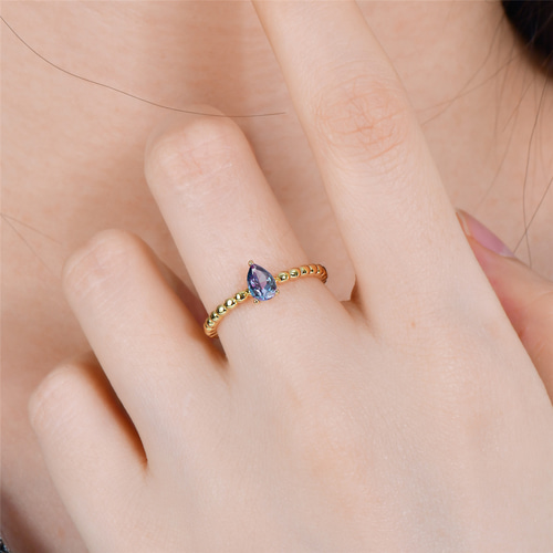 【新品】極上カラーチェンジ 4mm 天然アレキサンドライト リング　9号 アレキサンドライト リング カラーチェンジ 指輪