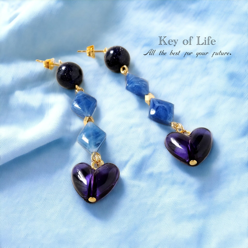 Key of Life▶︎2024トレンド☆ハートと天然石のピアス/イヤリング  