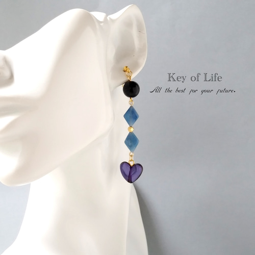 Key of Life▶︎2024トレンド☆ハートと天然石のピアス/イヤリング 