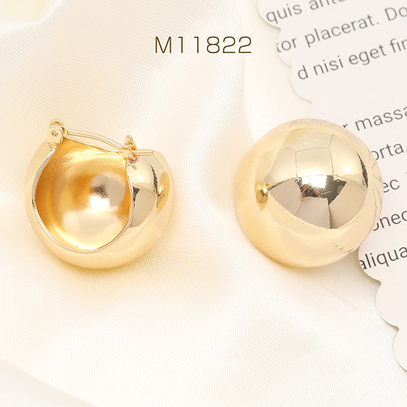 ゴピアス ゴールド パール M11822 2個 デザインピアス バッグのピアス 20×21mm ゴールド