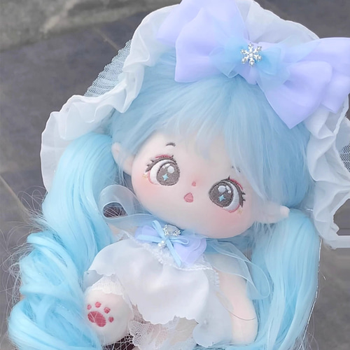 20cmぬいぐるみ 着せ替えぬいぐるみ 水色髪の神 骨格付き  