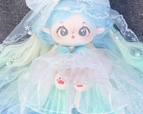 オリジナル　ぬいぐるみ　ロングヘア　水色 b18b892b5f5a20649094d9abce3eb6