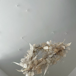 flying wreath " luxueux " フライングリース ルナリア トライアングル ゴールド ドライフラワー 7枚目の画像