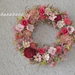 華やぎのピンクwreath 1枚目の画像