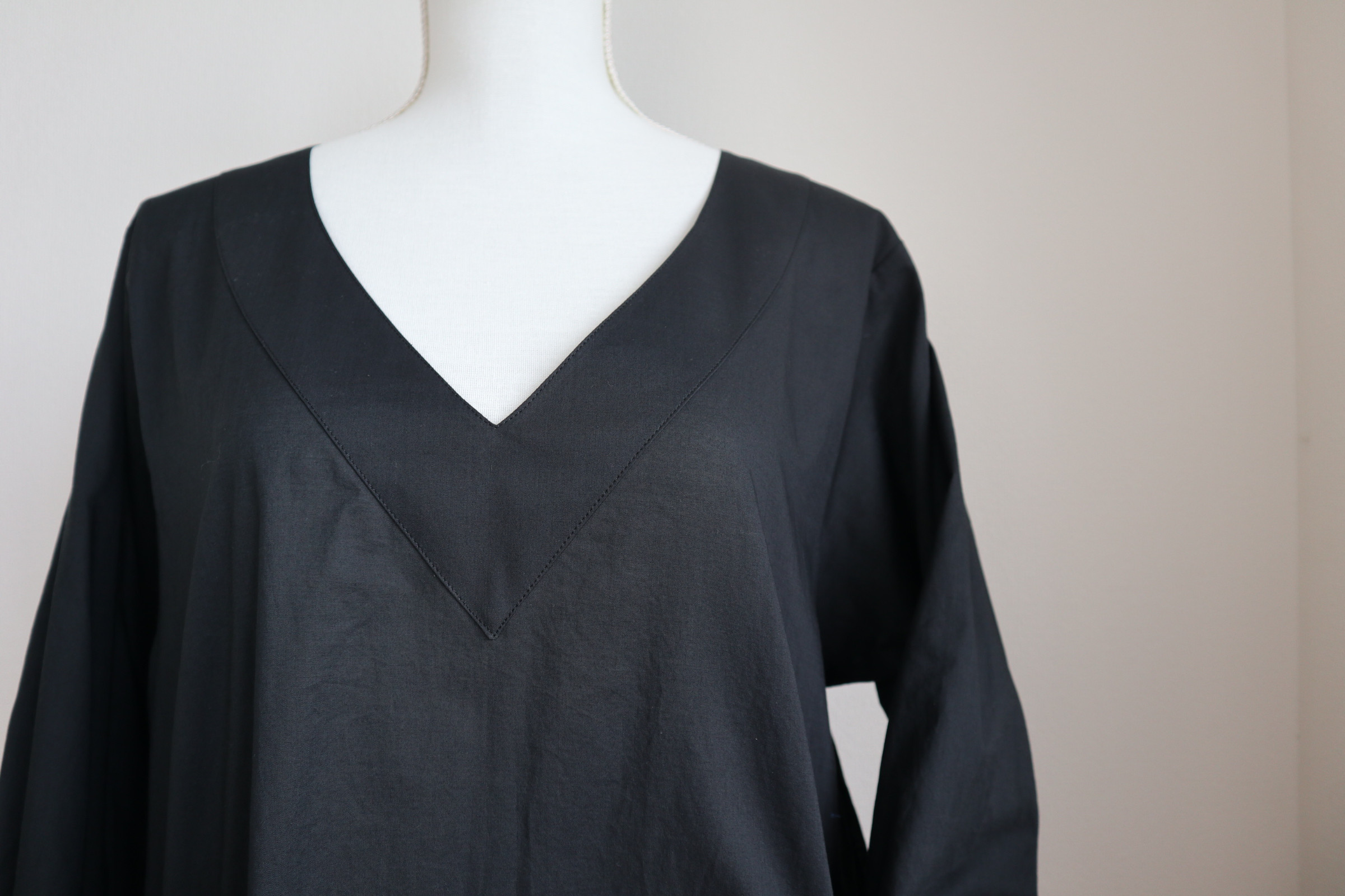 オーガニックコットンの割烹着（ブラック）