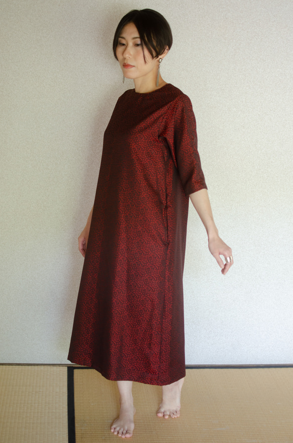 キモノAラインワンピース Kimono A line dress  ※お手持ちのお着物でお仕立てします 3枚目の画像