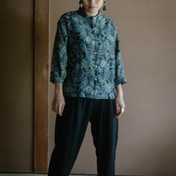キモノスタンドカラーシャツ Kimono stand collar shirt   ※お手持ちのお着物でお仕立てします 9枚目の画像