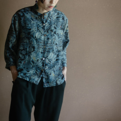 キモノスタンドカラーシャツ Kimono stand collar shirt   ※お手持ちのお着物でお仕立てします 7枚目の画像