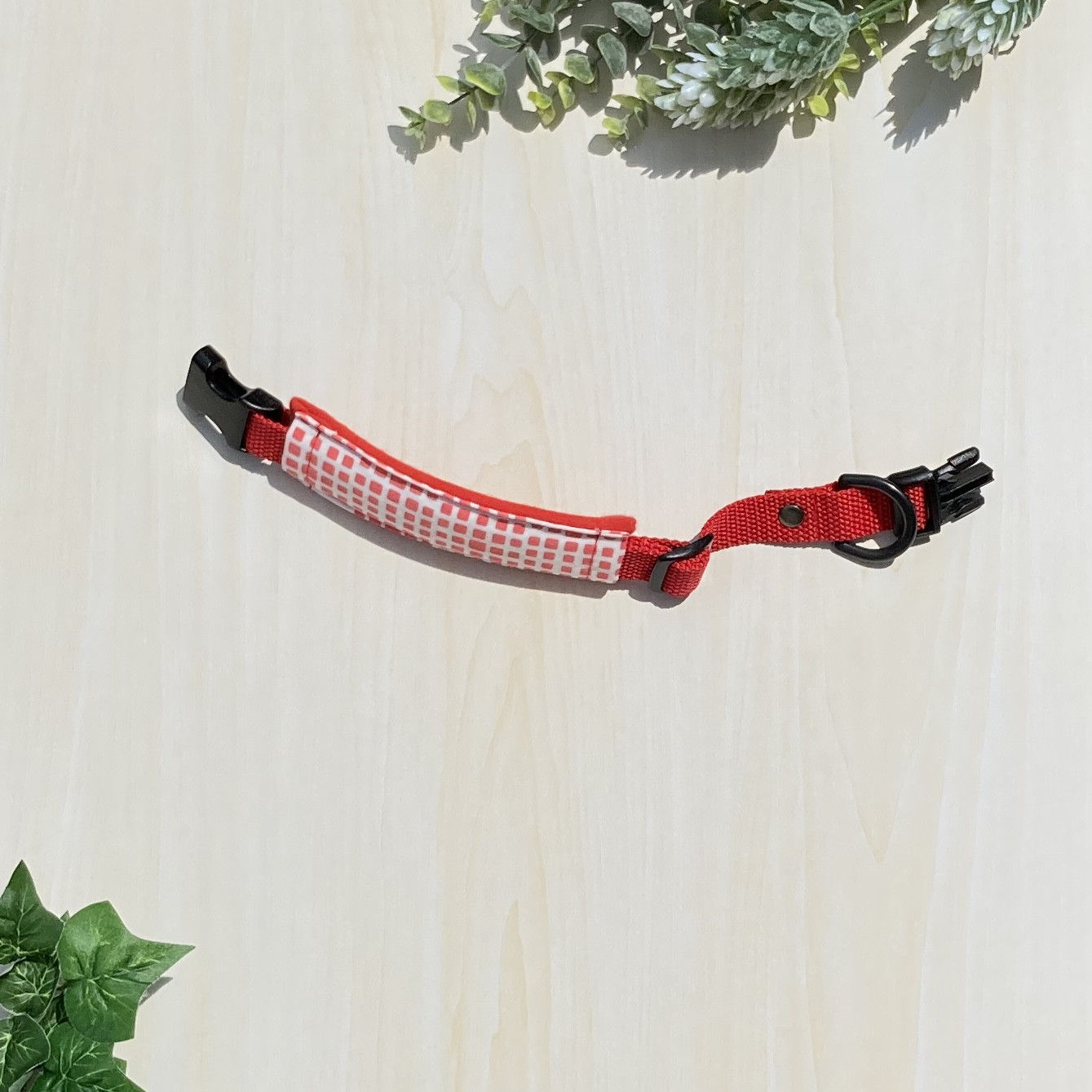 【三点セット】ショルダーリード＋リード＋幅広クッション首輪/Watermelon☆ハンズフリー☆多頭引き