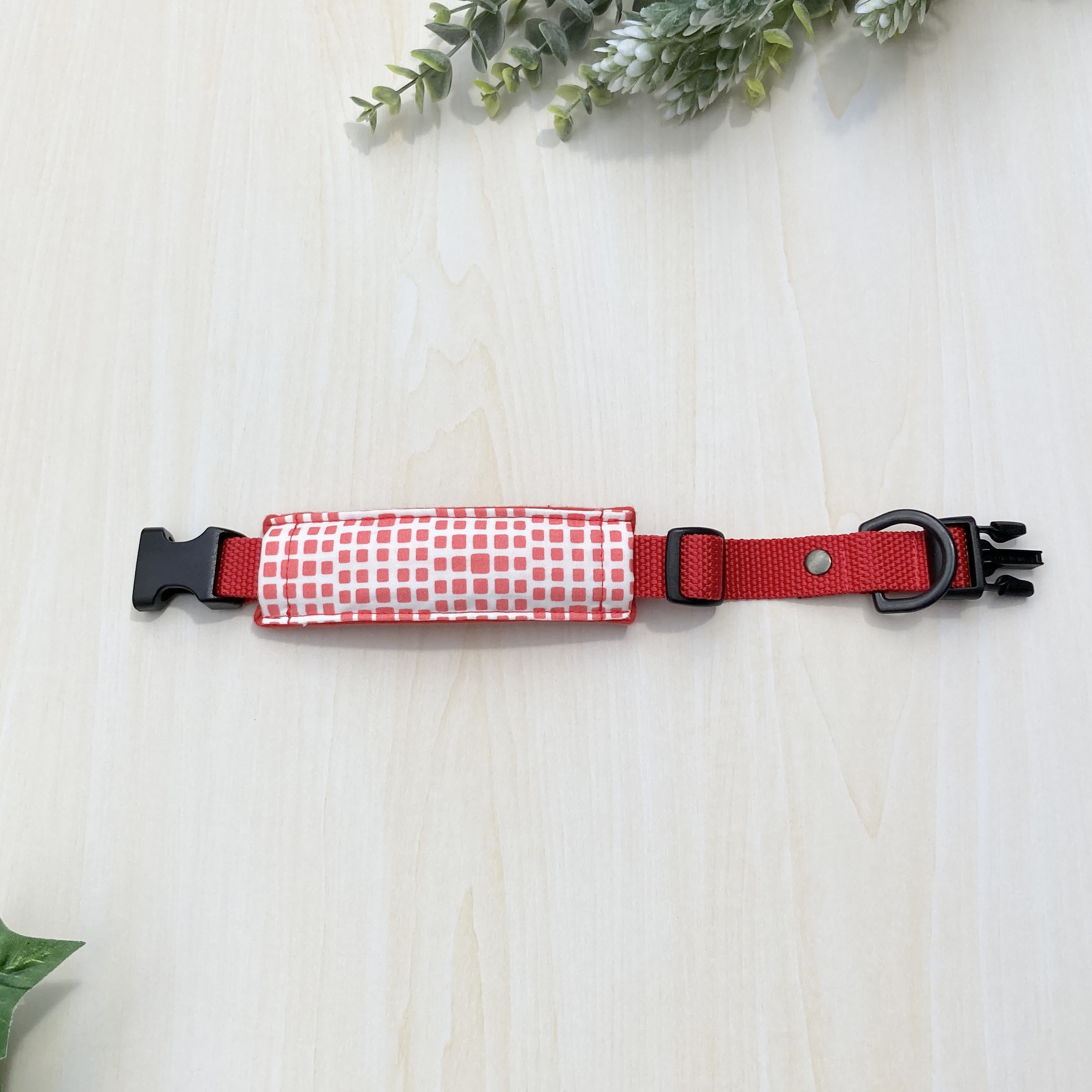 【三点セット】ショルダーリード＋リード＋幅広クッション首輪/Watermelon☆ハンズフリー☆多頭引き