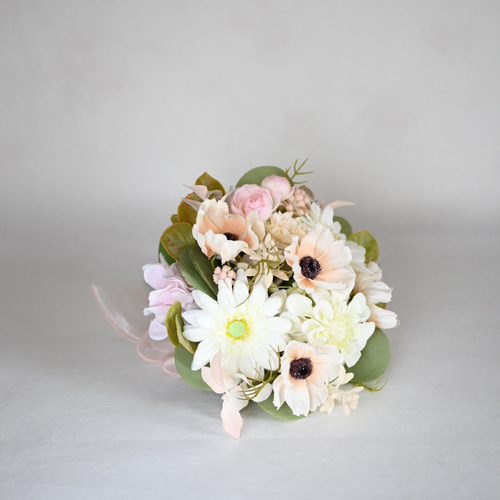 シャンパンカラー秋色ミニブーケ アーティフィシャルフラワー ガーベラ