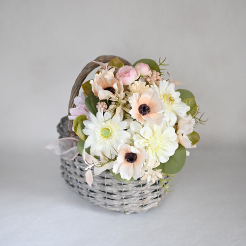 シャンパンカラー秋色ミニブーケ アーティフィシャルフラワー ガーベラ