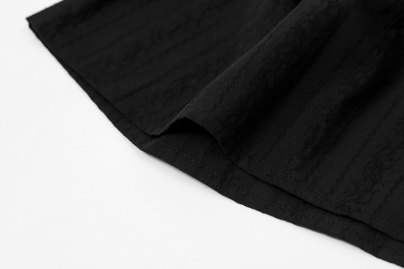 黒のフレンチ レトロ ガール レース シャツ スタンドカラー パフ スリーブ コート スタイルの春と秋のトップ 7枚目の画像