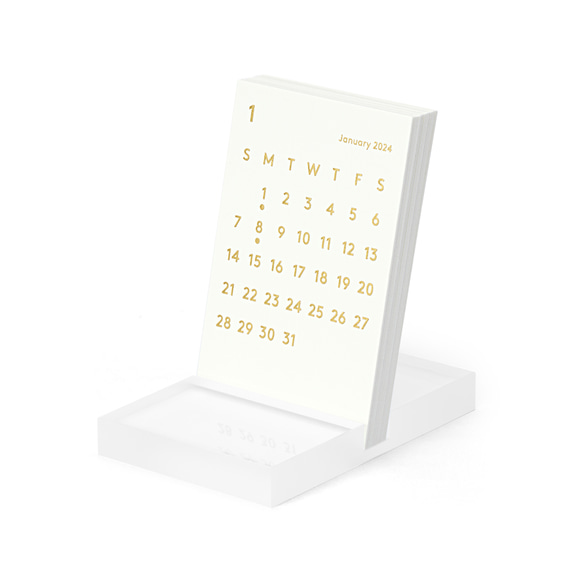 CLARA Desk Calendar 2024 White｜卓上カレンダー 2枚目の画像