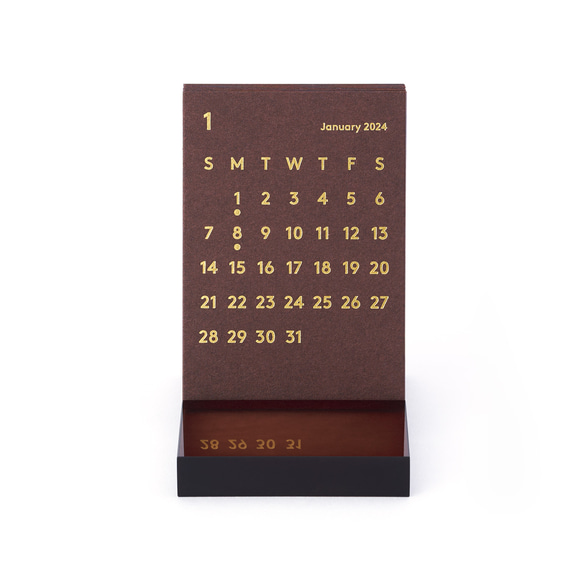 CLARA Desk Calendar 2024 Brown｜卓上カレンダー 1枚目の画像