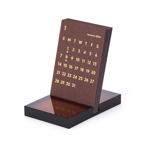 CLARA Desk Calendar 2024 Brown｜卓上カレンダー 2枚目の画像