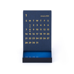 CLARA Desk Calendar 2024 Navy｜卓上カレンダー 1枚目の画像