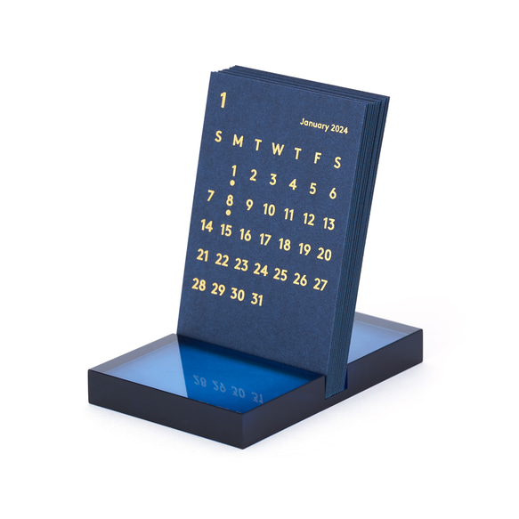 CLARA Desk Calendar 2024 Navy｜卓上カレンダー 2枚目の画像
