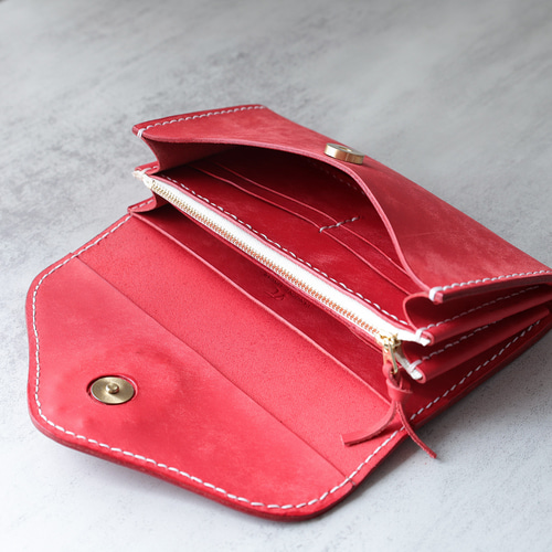 オルガン長財布 使用品 天然石×牛革 大容量 総手縫い ハンドメイド 6388724f038f8d0627fe4484f1fb32