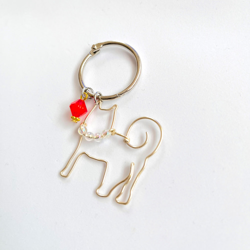 柴犬さんワイヤーキーホルダー