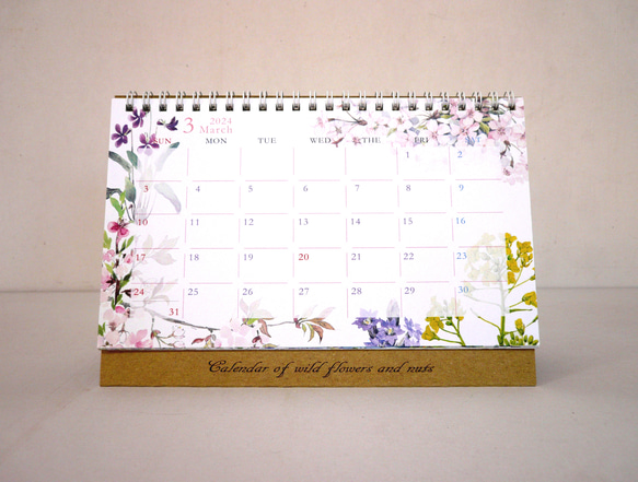 2024 卓上カレンダー 【 Calendar of wildflowers and nuts 】 15枚目の画像