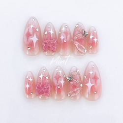 ネイルチップ ニュアンス ピンク ちゅるん うるうる 韓国 オーダーネイル 82d6d6b589f6b6da327060ab890705