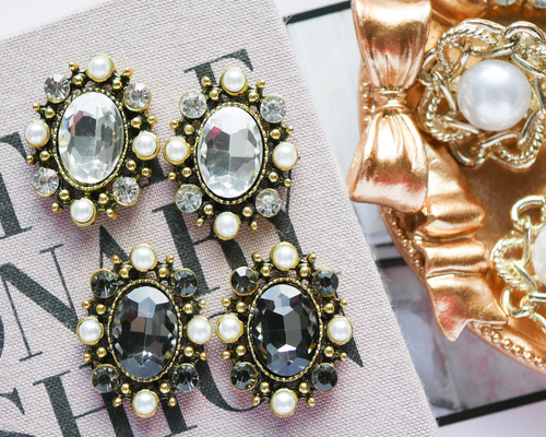 オパール　ブローチ　イヤリング　セット　カボション　ビンテージ　ヴィンテージ オパール ブローチ イヤリング セット カボション ビンテージ